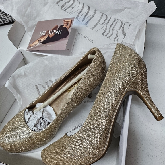 Platform heels, size 7.5, Tiffany round toe. - Picture 3 of 3